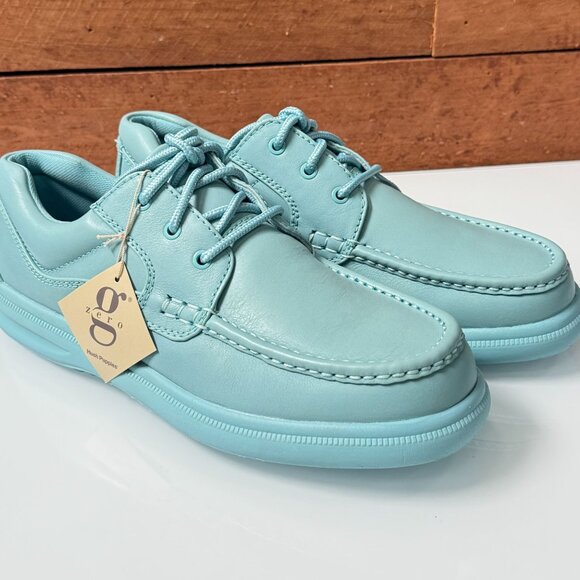 Hush Puppies Shoes Sneakers Mens Size 11.5 GIL Sea Foam Leather Cuir Mousse NIB - Picture 9 of 11